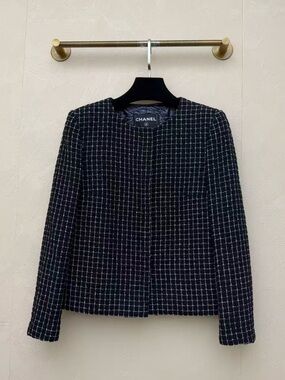 Chanel Black & White Tweed Jacket - Women's